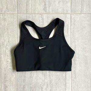 Nike Women's Black Sports Bra with White Logo